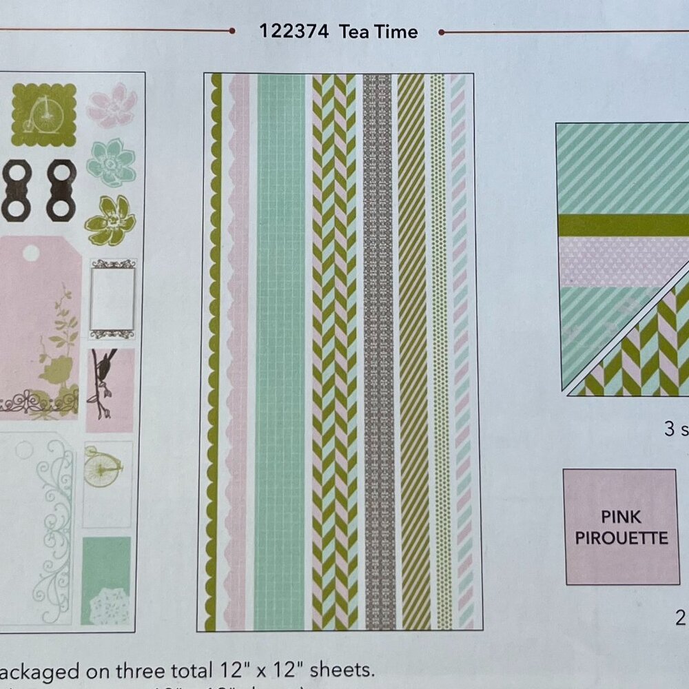 Tea Time Combo Pack - Simply Scrappin' Card Stock, Die Cuts, Patterned Paper